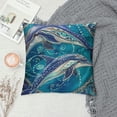 thumbnail image 2 of Shiartex Retro Dolphin Throw Pillow Cover Square Pillow Case for Kids Women,Pillow Cover,Summer Coastal Animal Cushion Case for Bed White, 2 of 5