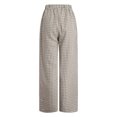 thumbnail image 4 of vigerkar Womens 2 Outfits Sets Gingham Plaid Sleeveless Ruffle Tank Tops Wide Leg Pants Summer Matching Lounge Sets (Coffee, XXL), 4 of 9