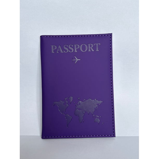Protector de pasaporte de poliuretano que cambia de color vegano, porta billetes y tarjetero