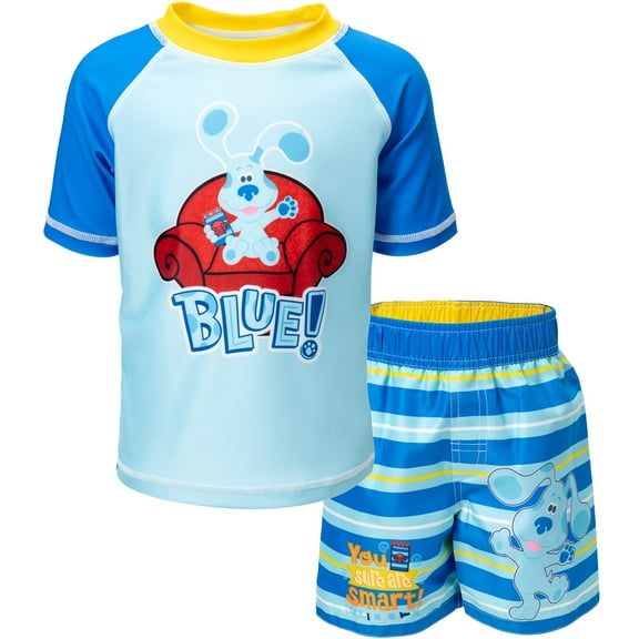Blue's Clues & You Toddler Boys Rash Guard & Swim Trunks Set, 2-Piece, Size 4T
