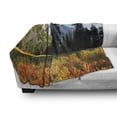 thumbnail image 3 of Yosemite Soft Flannel Fleece Blanket, Bird's Flight Flies over Mountains Yosemite National Park Early Fall Season, Cozy Plush for Indoor and Outdoor Use, 60" x 80", Orange Blue Green, by Ambesonne, 3 of 6