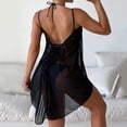 thumbnail image 6 of SXCXLSA Women's Mesh Tie Back Strappy Side Split Sheer Swimsuit Cover Up Dress Bikini Beach Coverup Black XL, 6 of 9