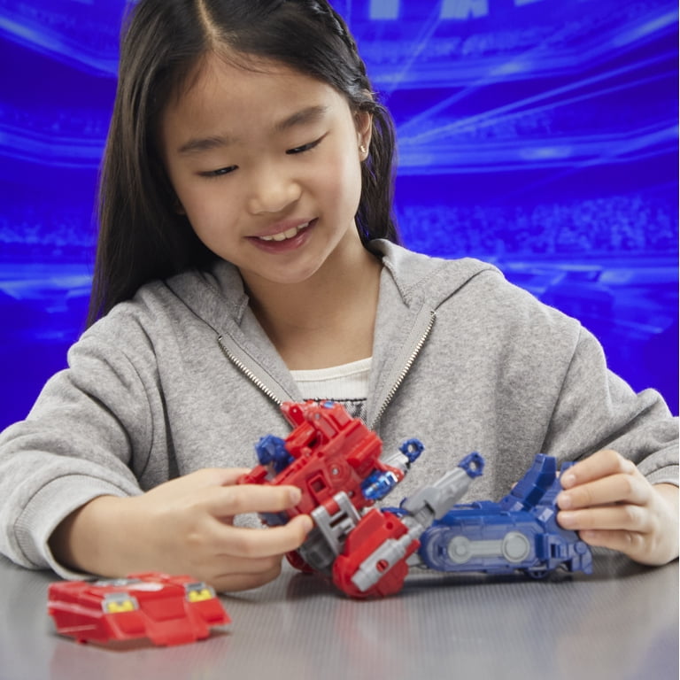 Transformers Power Flip Optimus Prime Figurine Interactive - 4 Modes Orion Pax Camion Ultimate - Jouet Lumière Son 20-25cm