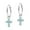 Blue, variant on Aeravida Gothic Cross Clear Cubic Zirconia Sterling Silver Hoop Dangle Earrings | Cute Sterling Silver Hoop Earrings | Casual Earrings for Women | Hoop Earrings Set | Gift for Daughter