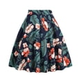thumbnail image 4 of SWSMCLT Women's Midi Skirt Vintage High Waist Peasant Floral Printed Summer Pleated Cotton Casual Fall Fashion Basic Blue Small, 4 of 4