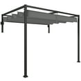 thumbnail image 1 of Outsunny 10' x 7' Lean To Pergola with Retractable Canopy for Patio, Deck, 1 of 10