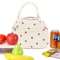 thumbnail image 4 of AO ALI VICTORY Lunch Box Lunch Bag Insulated Lunchbox Cute Reusable Lunch Tote bags for School Work Picnic for Kids Girls Women（Beige Strawberries）, 4 of 10