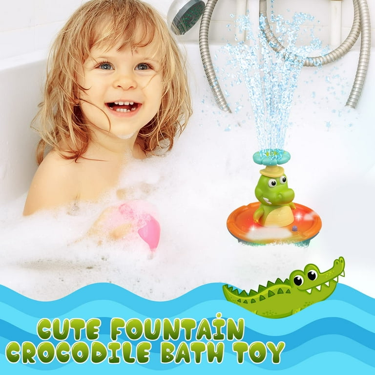 Baby Bath Toys Spray Water Shower Swim Pool Bathing Toy Electric Crocodile Bath  Toy with Light for Toddler Age of 1-3 - AliExpress