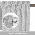 thumbnail image 6 of Grey Kitchen Curtain Valances for Windows Farmhouse Short Curtains, Vintage Leather Patterned Texture Solid Modern Rod Pocket Valance Curtain for Bedroom Cafe Living Room, 6 of 8