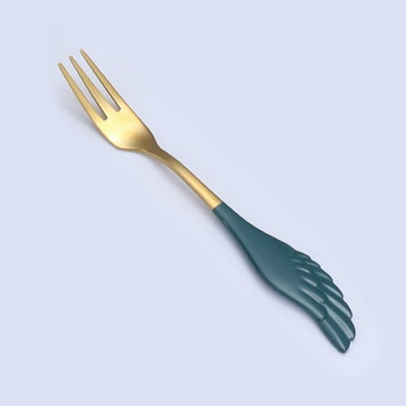 

CHXonu Stainless Steel Forks And Spoons Decorated With Angel Pattern Cutlery Set Mixed Color Fork Spoon Handle Dessert Fruit Fork Coffee Spoon Family Party