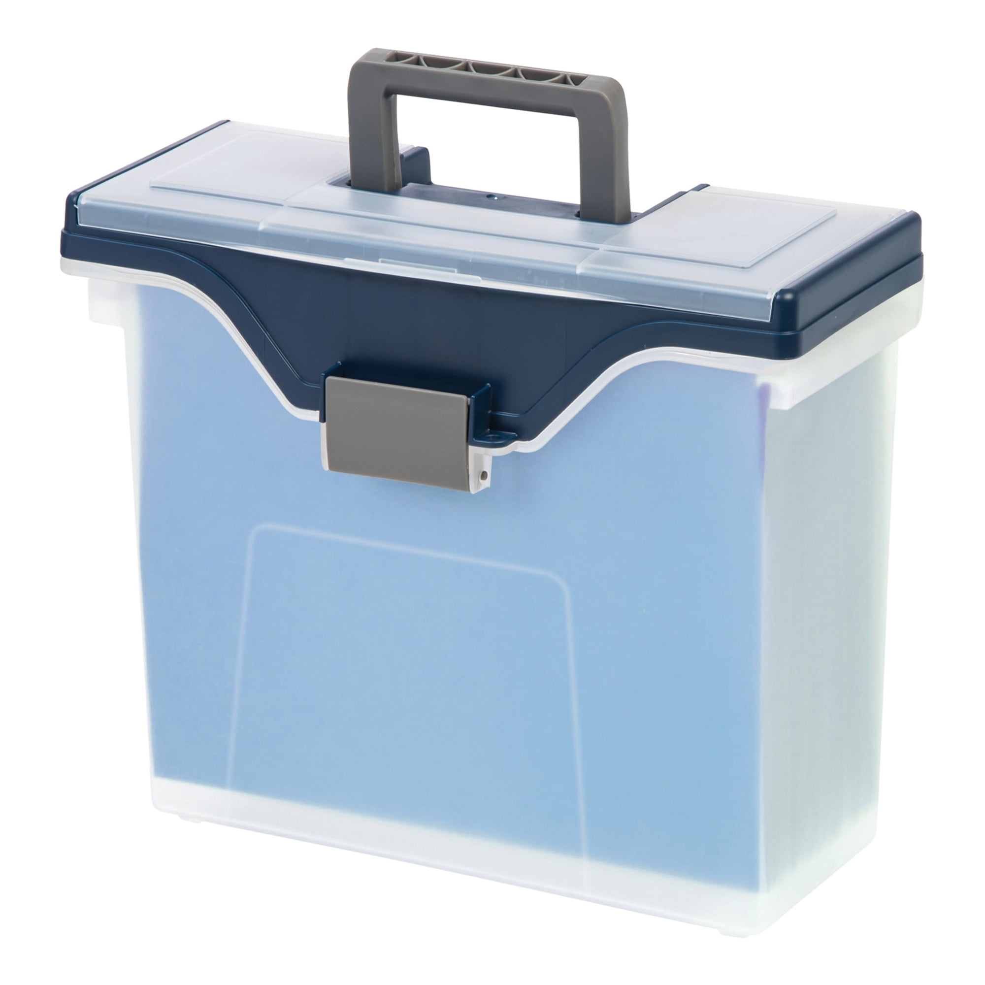 Office Depot Small Mobile File Box, Letter Size, Clear/Blue, 111092