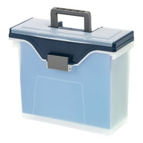 Office Depot Small Mobile File Box, Letter Size, Clear/Blue, 111092