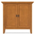 thumbnail image 4 of Simpli Home Redmond 32 inch Wide Solid Wood Transitional Low Storage Cabinet in Light Golden Brown, 4 of 12