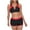 Red, variant on Womens Sport Two Piece Swimsuits Color Block Zip Front Swimsuit Racerback Crop Top Swimsuit with Boyshorts