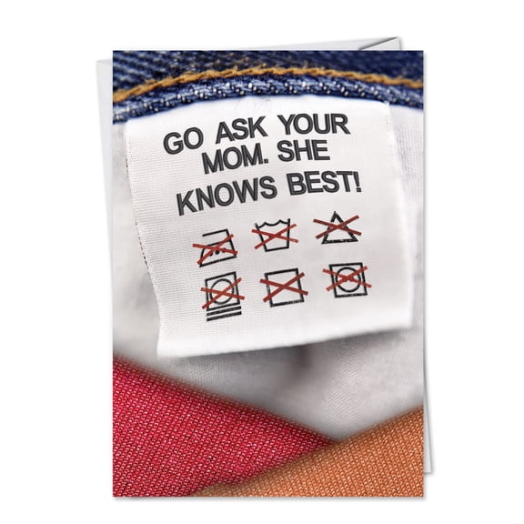 NobleWorks Funny Mother's Day Greeting Card with 5 x 7 Inch Envelope (1 Card) Mom Mother Knows Best 7318
