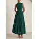 thumbnail image 3 of Vestido de verano PRETTYGARDEN 2025, camiseta sin mangas con ojales, maxi verde oscuro, 3 of 7