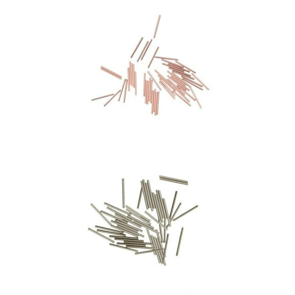 Pack of 100 Straight Tube Long Noodle Spacer Beads 20mm Smooth Brass Metal Finding Beads for DIY Jewelry Making with 1.3mm Hole Rose