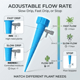 thumbnail image 2 of CNDRLEF 24-Pack Self Watering Spikes for Plants, Adjustable Drip Bottle Irrigation System for Indoor Potted Plants, Vacation Plant Waterer (Blue/Green), 2 of 7
