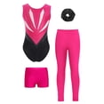 thumbnail image 3 of Zaldita Kids Girls Gymnastics Leotards Sparkly Ballet with Tumbling Shorts Yoga Leggings and Hairband Hot Pink 16, 3 of 7