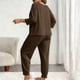 thumbnail image 5 of RKSTN Women's Plus Size Pajama Sets Crewneck 3/4 Length Sleeve Shirt Tops and Pajama Pants 2 Piece Set Womens Casual Solid Round Neck Three Quarter Sleeve Shirts and Loose Loungewear Pjs Pants Set, 5 of 6