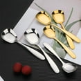 thumbnail image 4 of Stainless Steel Spoon Small Gold Size 304 Stainless Steel Square Head Flat Bottom Spoon Thickened Household Dining Spoon(1Pcs) Rkxzt, 4 of 6