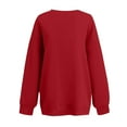 thumbnail image 4 of Scyoekwg Oversized Sweatshirt for Women with Pockets Crewneck Sweatshirts Fall Fashion Long Sleeve Pullover Tops Solid Color Loose Long Sweatshirts (Wine,S), 4 of 4