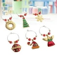 thumbnail image 2 of Lanytaeo 6PCS Christmas Style Set Wine Glass Charms with Rings Wire Drink Markers Party Supplies Earrings, 2 of 7