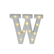 Light Up Letter LED Alphabet PlasticParty Sign Wedding Festival Stand Decoration (W)
