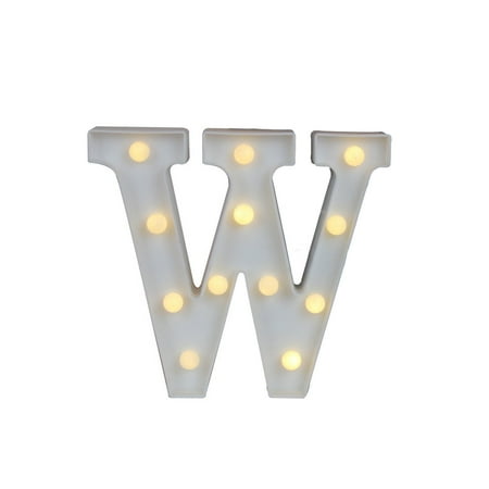 Light Up Letter LED Alphabet PlasticParty Sign Wedding Festival Stand Decoration (W)