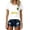 White, variant on Women's Brazil Soccer T-Shirt Crewneck Short Sleeve Ringer Top Brazilian Flag Crest Badge Graphic Tee Casual Game Day Fan Gear Tops
