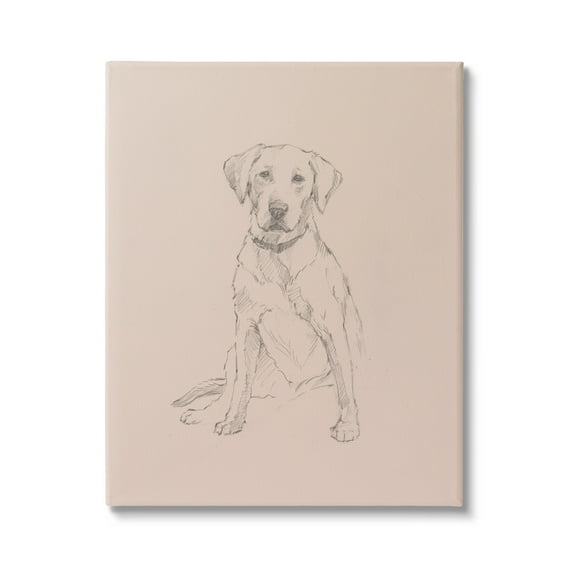 Stupell Retriever Drawing Animal Portrait Animals & Insects Drawing Gallery Wrapped Canvas Print Wall Art