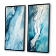 thumbnail image 3 of Designart "Arctic Glacier Landscape Aerial Perspective VI" Glacier Framed Wall Art Set Of 2 - Country Blue Gallery Wall Frame Set For Home Decor, 3 of 6