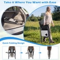 thumbnail image 4 of Gymax Folding Camping Chair Oversized Padded Portable Directors Chair w/ Side Table Black & Gray, 4 of 7