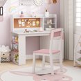 thumbnail image 4 of Gymax Kids Desk & Chair Set w/Chair Hutch 3-Layer Side Shelf Storage Cabinet, 4 of 10