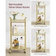 thumbnail image 2 of Boutique Home Tempered Glass Gold Bar Serving Cart, 2 of 7