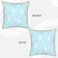 thumbnail image 3 of Fotbe Cute Bunny Pattern Velvet Decorative Throw Pillow Covers with Elegant Piping, Soft Plush Cushion Cover for Sofa, Bed, Car, Office-16"x16", 3 of 8