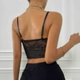 thumbnail image 6 of BVnarty Women's Summer Crop Tops Juniors Going out Tops Vintage Corset Strappy Bandeau Bra Tanks Lace Camisole Longline Bralette Spaghetti Strap Cami Vacation Ladies Clothes Soft Comfy Cami Black L, 6 of 6
