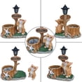 thumbnail image 7 of YIQMI Orange Tabby Cat and Rabbit Garden Statue with Solar LED Lamp, Outdoor Resin Tree Stump Planter Pot with Welcome Sign for Patio, Lawn, 7 of 7
