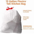 thumbnail image 2 of Basics 13 Gallon Flextra Strength Tall Kitchen Drawstring Trash Bags, Tear Resistant, 10% Post Consumer Recycled, 90 Count, 2 of 4