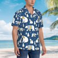 thumbnail image 3 of Fuzoiu cute winter bear Print Hawaiian Shirt for Men, Summer Beach Casual Short Sleeve Button Down Shirts, Men’s Beach Summer Shirts with Pocket,Medium, 3 of 7