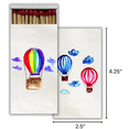 thumbnail image 2 of Watercolor Hot Air Balloons Decorative Matchboxes with Wooden Matches | 3 Pack, 2 of 3