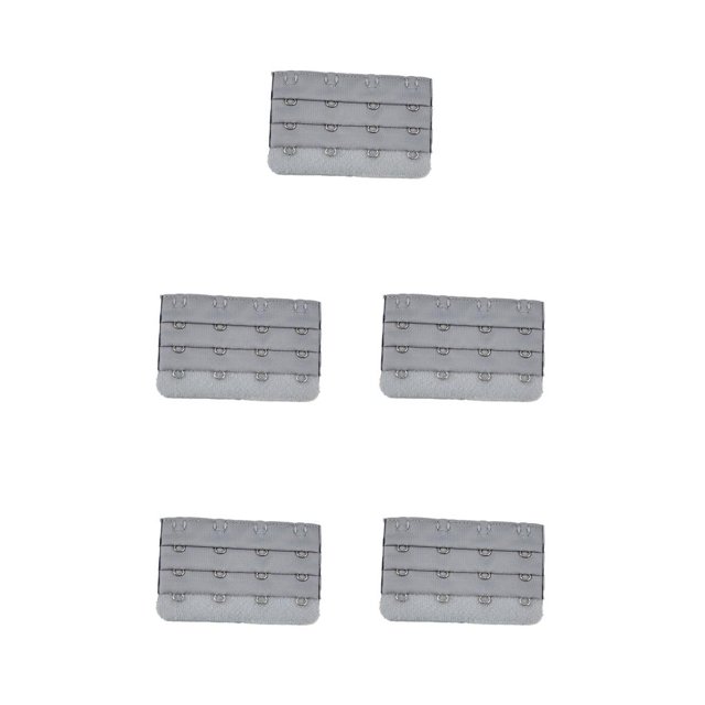 Minnieouse Correa de extensión Extensores de sujetador Hebilla 4 Gancho Transpirable Práctico Ajustable Íntimos Apretados Gadgets 3 Filas gris Type2 NO2