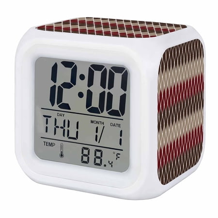 Alarm Clocks Mid Century Abstract Art Digital Clock 7 Color LED Night Light Silent Non Ticking photo Alarm Clocks Mid Century Abstract Art Digital Clock 7 Color LED Night Light Silent Non Ticking