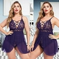 thumbnail image 2 of Aboser Womens Strappy Negligee Nightgowns Plus Size Lingerie Negligee Spaghetti Strap Lace Sleepdress See Through Chemise Nightshirt Flowy Sleeveless Backless Loungewear, 2 of 9
