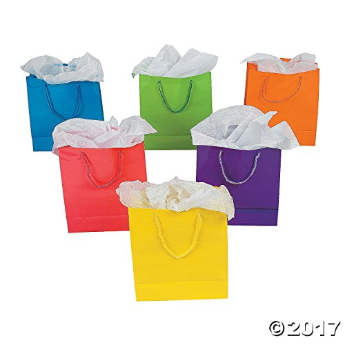 Extra Small Turquoise Premium Quality Paper Gift Bags with H 4x2.75x4.5" 12 Pcs 