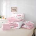 thumbnail image 6 of meiyoeat Bow Pink Monogram J 7Pcs Queen Bedding,Beauty Bling Print Alphabet Art Bedding Comforter Set Queen For Girl,Pink Reversible, 6 of 7