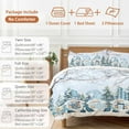 thumbnail image 6 of Christmas Blue Dwarf Duvet Cover Set Full Size, Winter Snowing Pine Tree Branches Xmas 4 Piece Soft Microfiber Bedding Set with 1 Duvet Cover, 1 Flat Sheet, 2 Pillowcases, 6 of 9