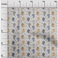 thumbnail image 2 of oneOone Polyester Spandex Gray Fabric Floral & Puppies Sewing Material Print Fabric By The Yard 56 Inch Wide, 2 of 5
