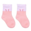 jingyuKJ 1-2Y Kids Rabbit Ears Baby Splicing Color Cotton Socks (Purple+Light Pink