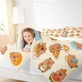 thumbnail image 3 of Erosebridal Kawaii Capybaras Bedding Comforter Set 7pcs For Children Boys Girls,Cute Animal With Funny Food Queen Bedding Sets For Kids,Lightweight Room Decor, 3 of 6